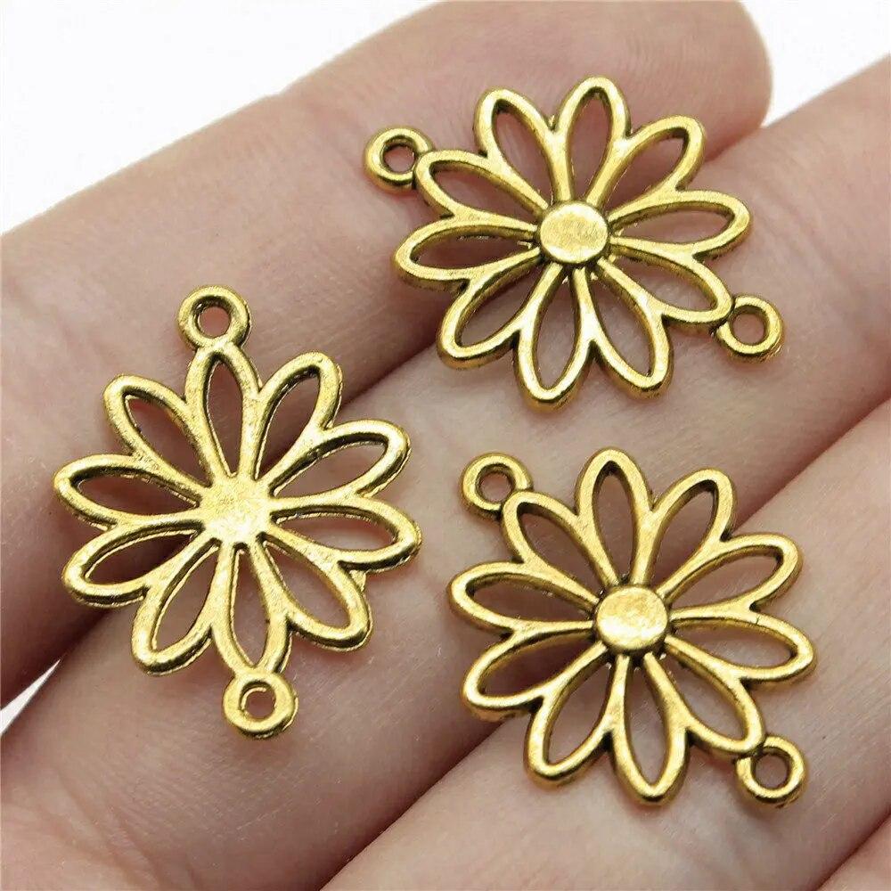 Flower Plaque Connector Components Pendant Diy Jewelry Pendants