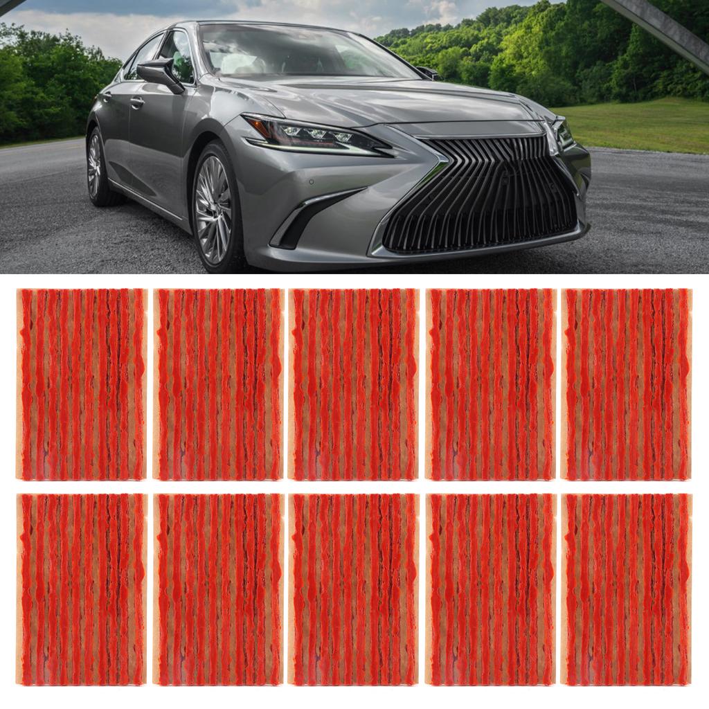 100pcs 100x3mm Tire Repair Plug Tubeless Tyre Rubber Sealing Strip Puncture Recovery for Car MotorcycleBrown