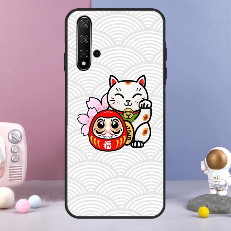 Japanese Lucky Cat For Huawei Nova 7i 8i 11i 12i 12s Y73 Y70 Y90 Y60 Y72 Y61 Y91 9 10 SE P30 Pro P40 Lite Case