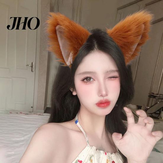 Tiara Ajustável Orelhas de Gato de Pelúcia Cosplay Festa Halloween Feito à Mão Leve Aro de Cabelo Adereço para Fotografia de Ambiente Festivo