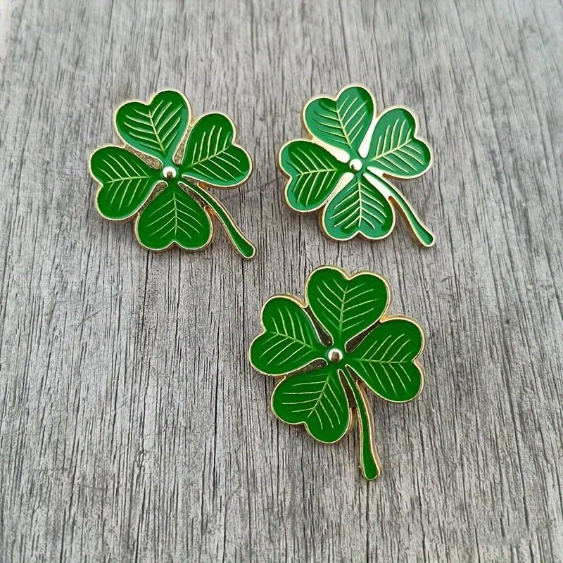 Broches de Trevo de Quatro Folhas Pins de Lapela para Chá de Bebê/Sala de Aula, Halloween, Natal, Presente de Ano Novo, Dia dos Namorados
