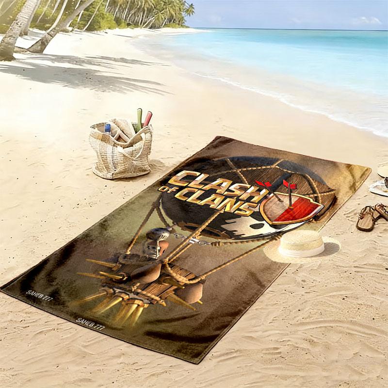 COC Print Beach Towel, Large Soft Quick Dry Towel for Beach Camping Swimming