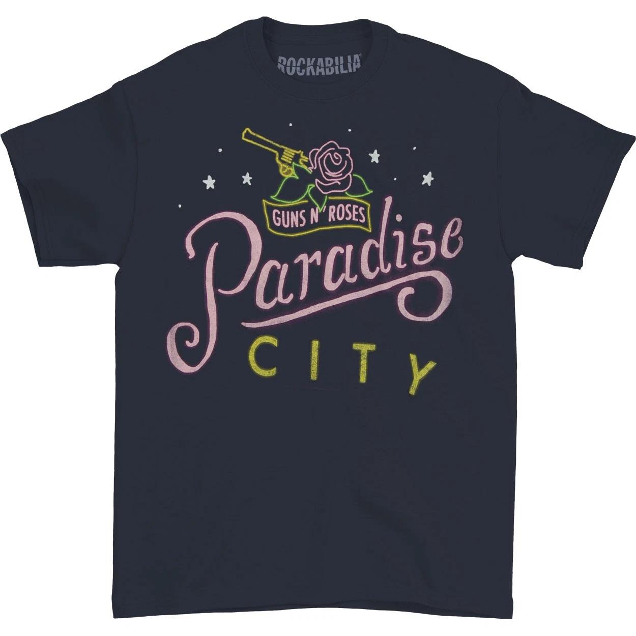 Men s Guns N Roses Sketch Paradise City T-shirt Large Blue M
