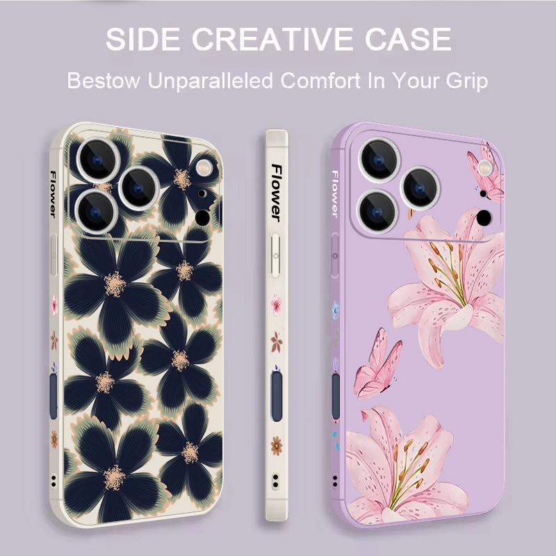For iPhone 17 Pro Max Case Cartoon Daisies Flowers Pattern Magnetic For Magsafe Soft Cover For iPhone 16 15 14 13 Pro Max 17E 16E