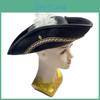 Pirate Hat Costume Accessory With White Feather For Halloween Party And Costume Events