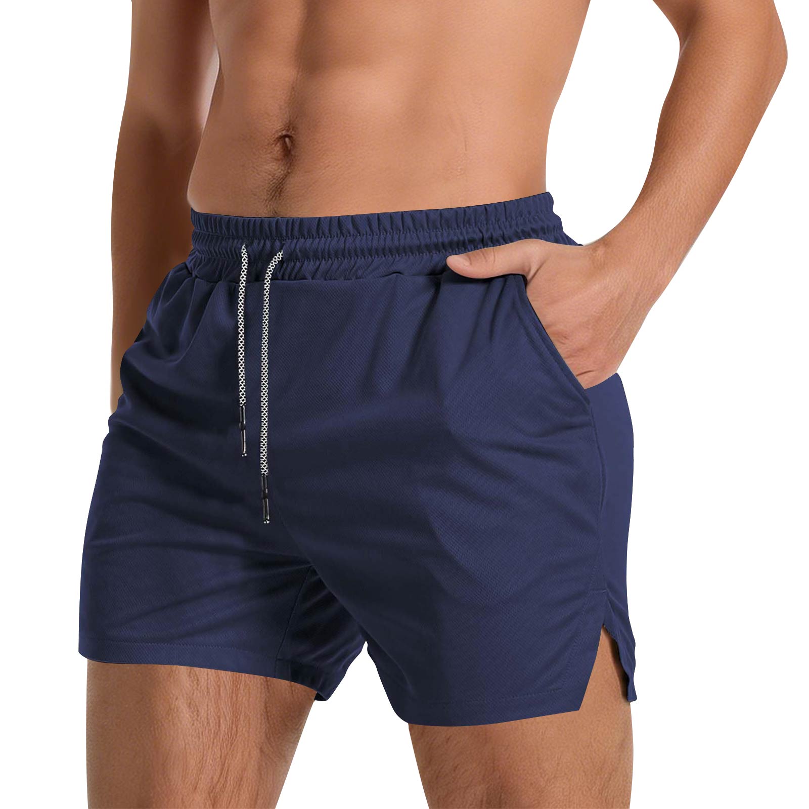 

Men s Fitness Pants - Running Mesh Fabric - Quick-drying And Breathable Training Pants XL Темно-синій