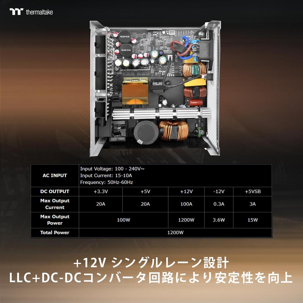 Thermaltake TOUGHPOWER ATX Express Compatible 80PLUS GOLD PC Power Supply Unit PS1615 GT/1200W 3.1/PCI 5.1 PS-TPT-1200FNFAGJ-3