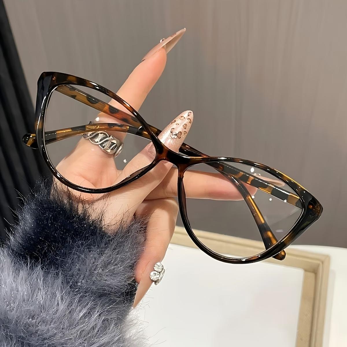 

1/4pcs Cat Eye Plastic Y2K Fashion Classic Clear Anti-Blue Light Glasses For Daily Life Accessories,Suits all face shapes жовтий