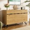 3-Door Sideboard In Wood Look with Metal Legs - Modern Design, Lots of Storage, Easy To Clean - Suitable for Living Room, Dining Room, Hallway