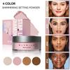 Pink Glitter Setting Powder 4 Long Lasting Oil Control Pearlescent Natural Face Matte Shimmer Loose Powder Makeup Cosmetic