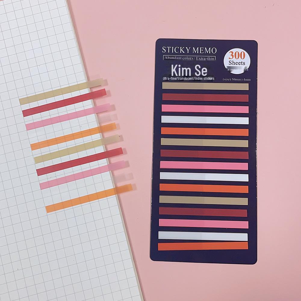 Morandi Translucent PET Index Stickers - Vanilla Autumn Series, Writable Sticky Notes & Markers