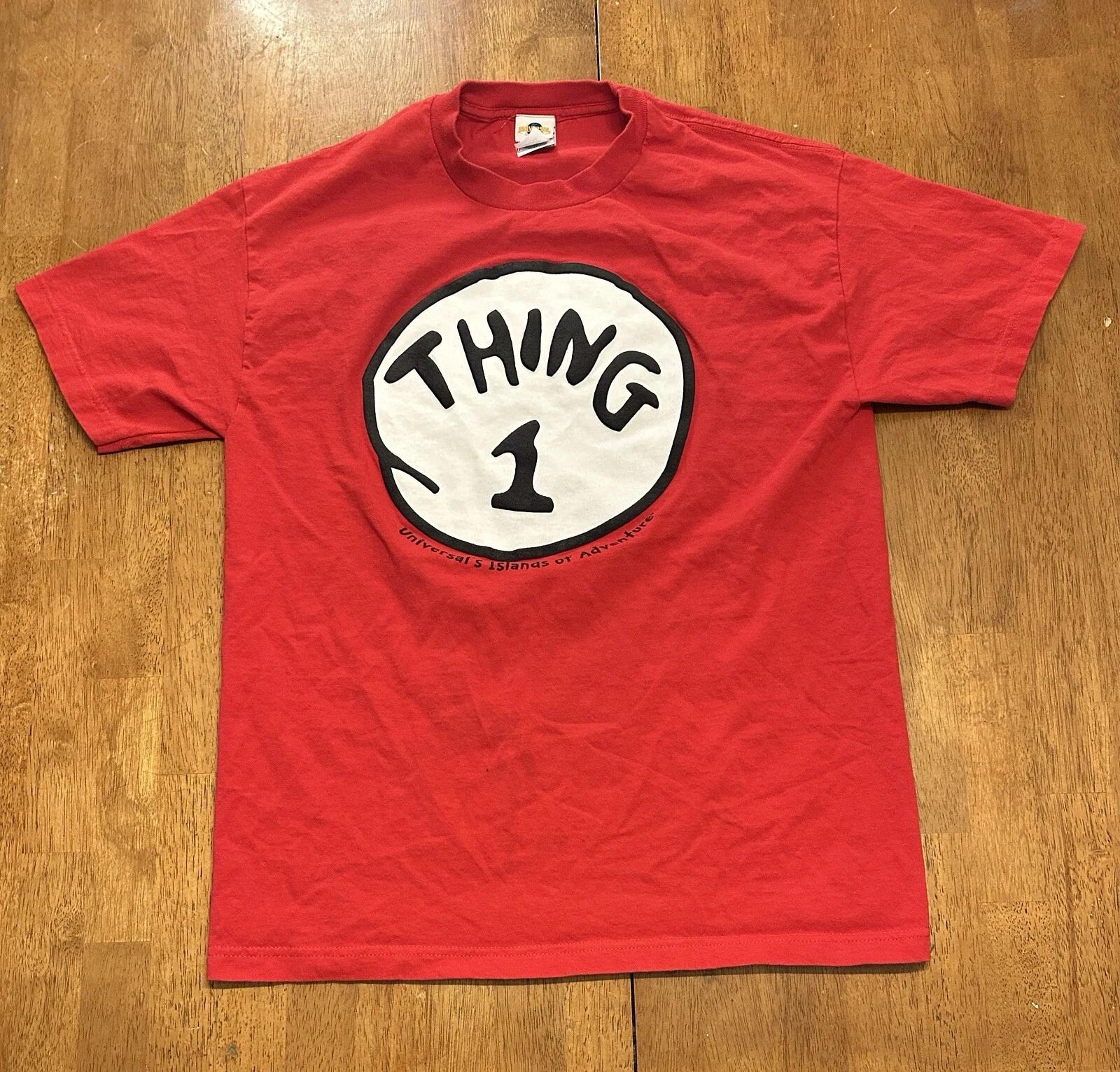 Vintage Dr. Seuss Thing 1 T-Shirt Large Y2K Universal Island Of Adventure S