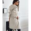 New Autumn Long Sleeve Casual Woolen Coats Women Winter Outwears Plus Size Jacket Women Fashion Solid Warm Drawstring Loose Jackets Coat 24996