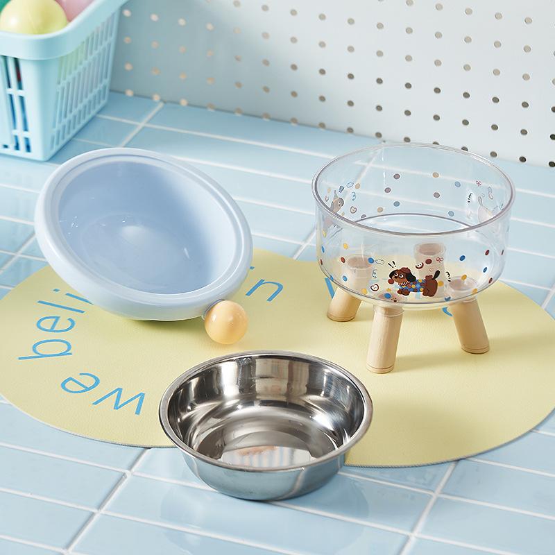 Highly attractive pet bowl, cat feeder, anti-slip and anti-spill cat bowl, stainless steel large-capacity dog bowl