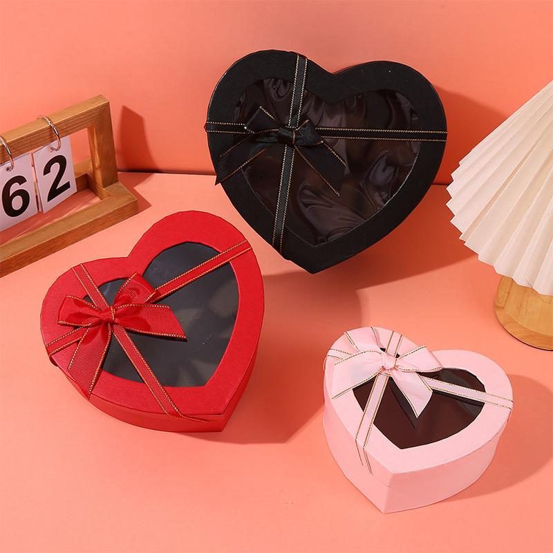 Transparent Bow Love Box Heart Bow Gift Box Qixi Valentine'S Day Gift Box Birthday Gift Box With Hand Gift Box Holiday Gift Box