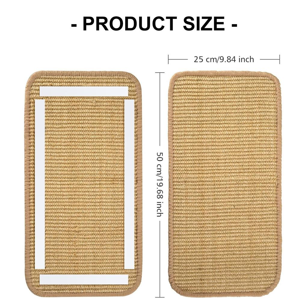 2 Natural Sisal Cats Scratching Mats Furniture Sticker Guard Pet Training Tool With Surfaces For Multiple Installations