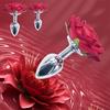 Rose Flower Shaped Metal Anal Plug Prostate Massager G-point Climax Stimulator Butt Plug Anal Trainer for Couples Men Women 18+