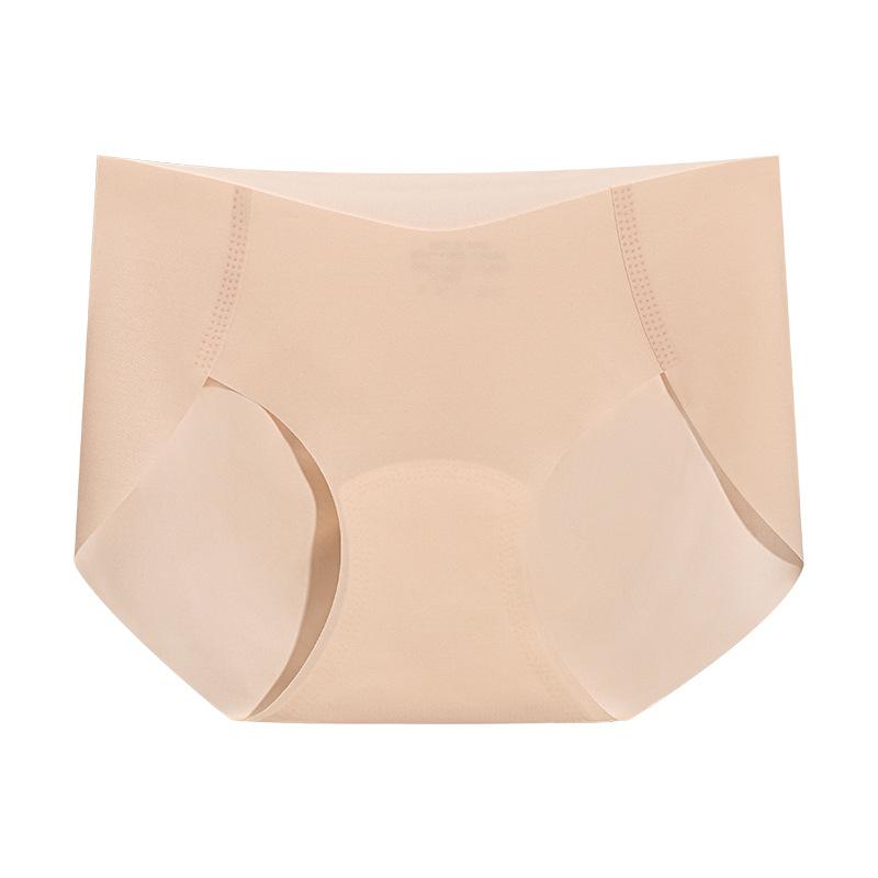 

Large Size Women Summer Thin Pregnancy Period No Belly Antibacterial Crotch No Mark Low Waist Triangle Briefs XXL тілесний