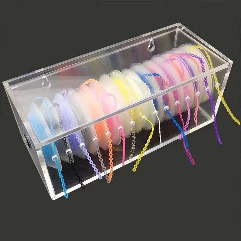 Dental Arcylic Dispenser Power Elastic Chain Storage Box Ligature Ties Placement Holder Organizer Dentist Lab Placer Case