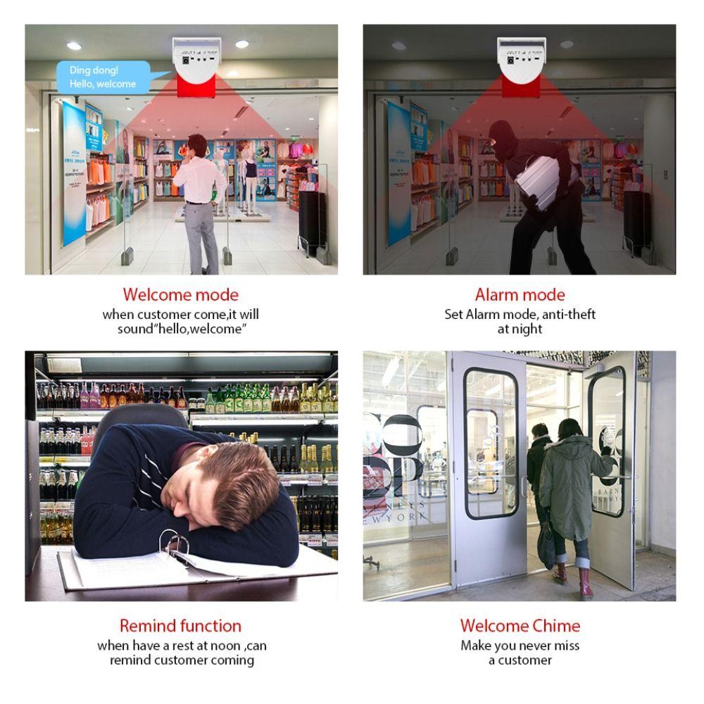 Smart Doorbell Infrared Detector PIR Motion Sensor Wireless Guest Welcome Chime Alarm Doorbell