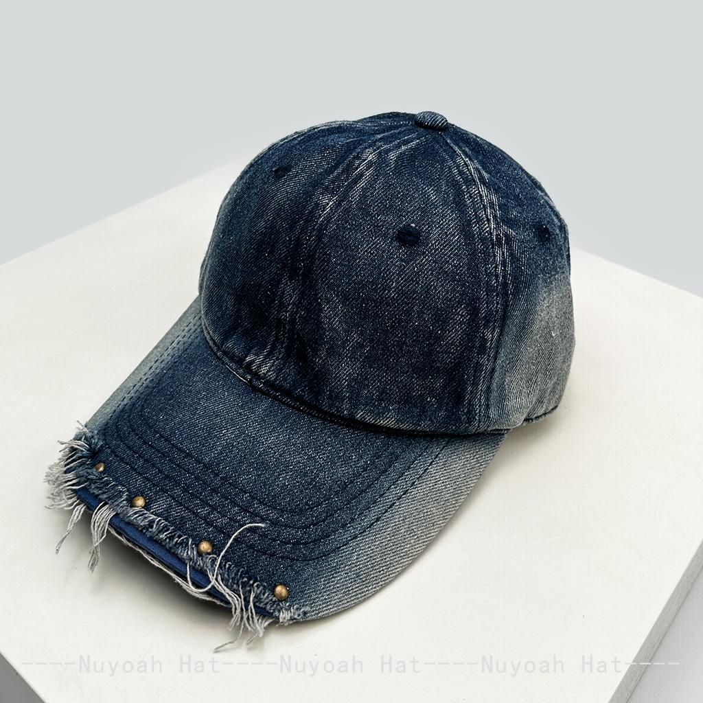 Broken Style Rivet Gradient Color Baseball Hats Sunshade Personal New Men Women Versatile Retro Ins Fashion Peaked Caps Street