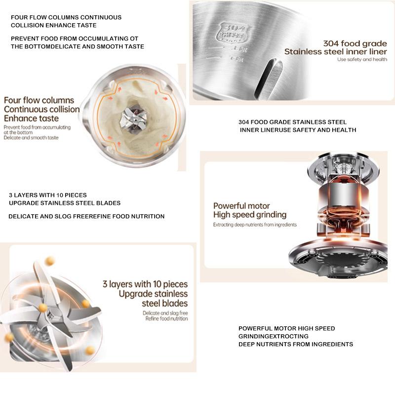 220V/110V Multifunctional Electric Soybean Milk Machine Food Blender Automatic Fruit Juice Maker Water Boiling Kettl Soy
