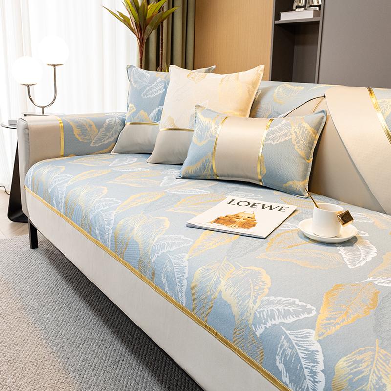 New European Light Luxury Gold Edge Sofa Cushion Cover Seat Cushion Household Modern Simple Non Slip Sofa Cover  Four Season