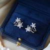 Korean hot fashion jewelry exquisite 14K real gold zircon no pierced ears ear clip sweet flowers women's daily wild earrings