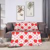 Pink Strawberry Print Flannel Blanket  Soft Throw Blanket for Living Room Travel Fashion Bedspread Sofa Bed Cover