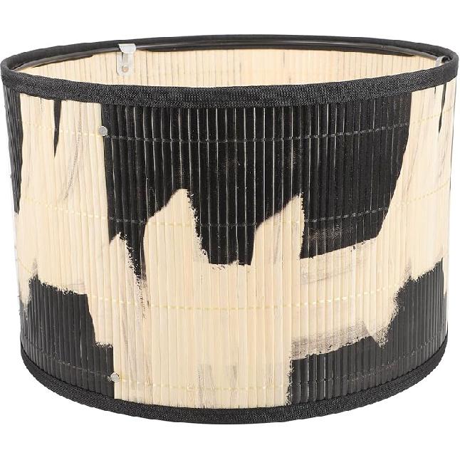 Angoily Bamboo Lamp Shade Vintage Drum Lampshade Shade Decorative Lamp Cover for Chandeliers Floor Light Pendant Table Lamp
