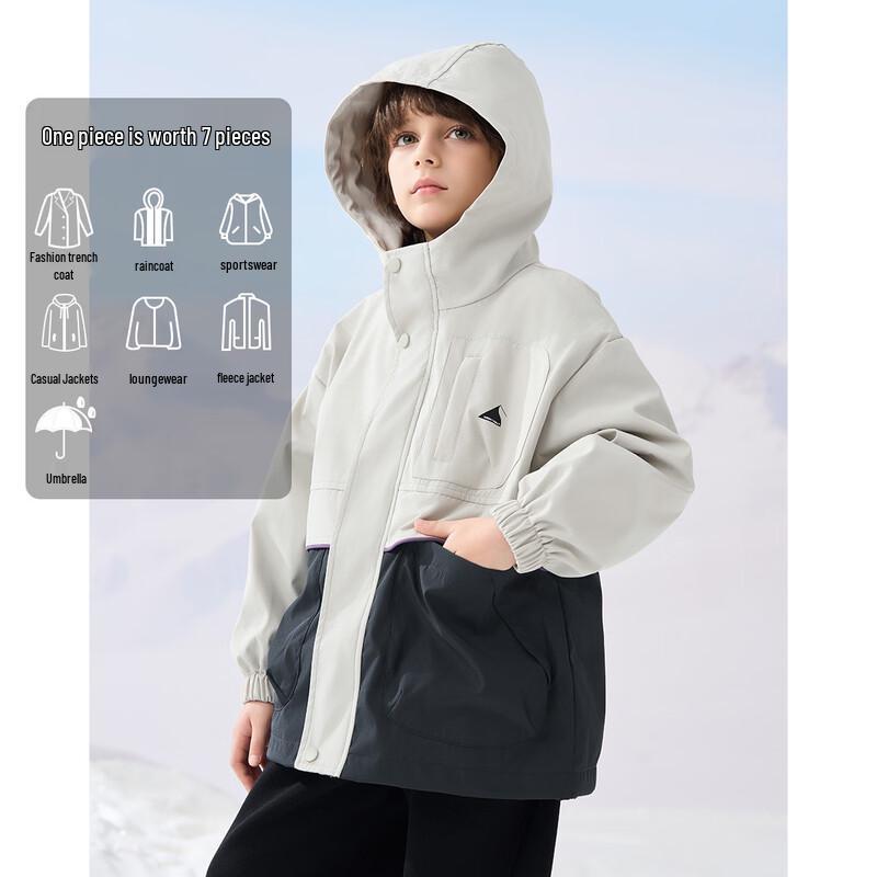 Montagut Kids' Outdoor Workwear Style Hooded Windbreaker Set