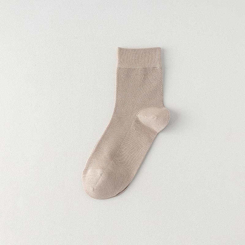Antibacterial and Deodorizing Socks, Men's Mid-calf Socks, Summer Pure Cotton Breathable and Sweat-absorbing Men's Long Calf Socks