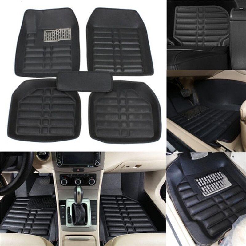 5Pcs/Set Universal Car Auto Floor Mats Floor Liner Pu Leather Carpet Semi Deep Dish Matting Car Floor Matting