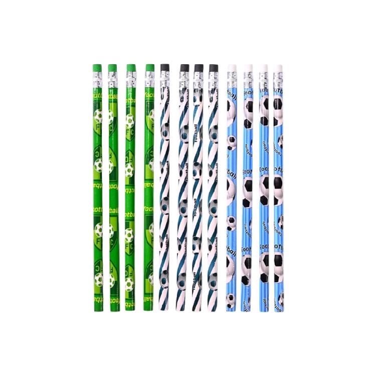 12 Pcs Baseball Pencils Football Themed Pencils Drawing Pencil with Eraser Suitable For Tests And Office Use
