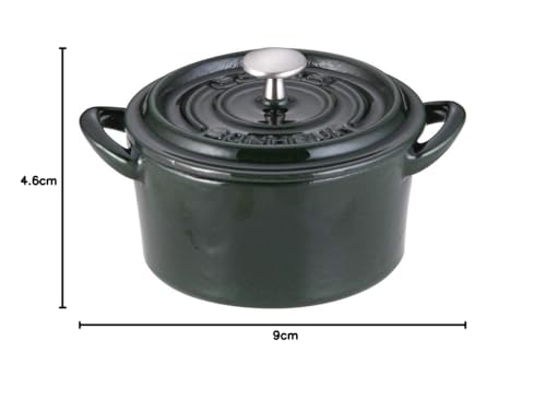Ishigaki Sangyo Bon Bonnet Cocotte, 9cm, Majolica Green, Cast Iron, China, ABVB801