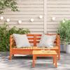 Garden Corner Sofa Set 2 Pieces Wax Brown Solid Pine Wood