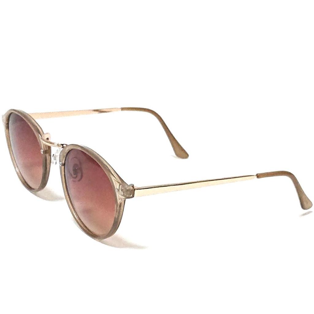 Clear Milky Khaki x Brown Half Fashion Glasses Sunglasses for Men and Combination UV Clear Colored Stylish Round [FashionBerry] 23. Boston-style