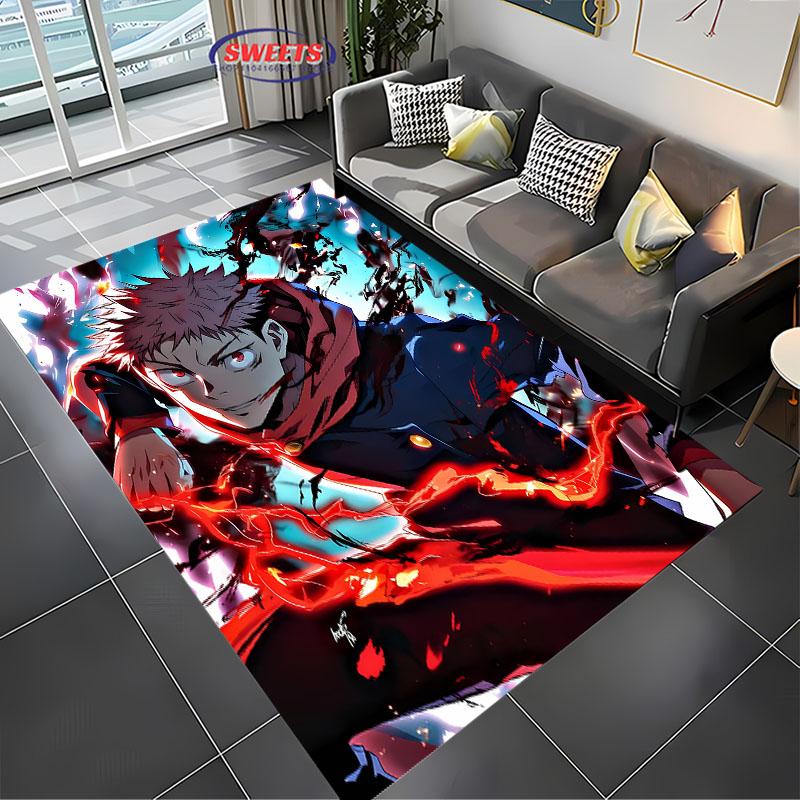 Jujutsu Kaisen Yuji Itadori Carpet! Bedroom Floor Living Room Bed Mat,Non-slip Exquisite Home Decor,Durable Machine Washable Rug