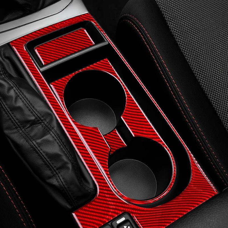 Real Soft Carbon Fiber Sticker For compatible vehicle Impreza 2009 2010 2011 Car Central Control Water Cup Holder Interior LHD RHD Trim.