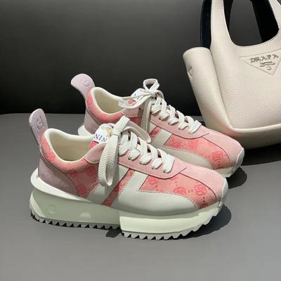 Echt Leer Forrest Gump Schoenen Dames Lente Nieuw Dikke zool Verhoogd Smalle Taille Casual Sport Papa Schoenen