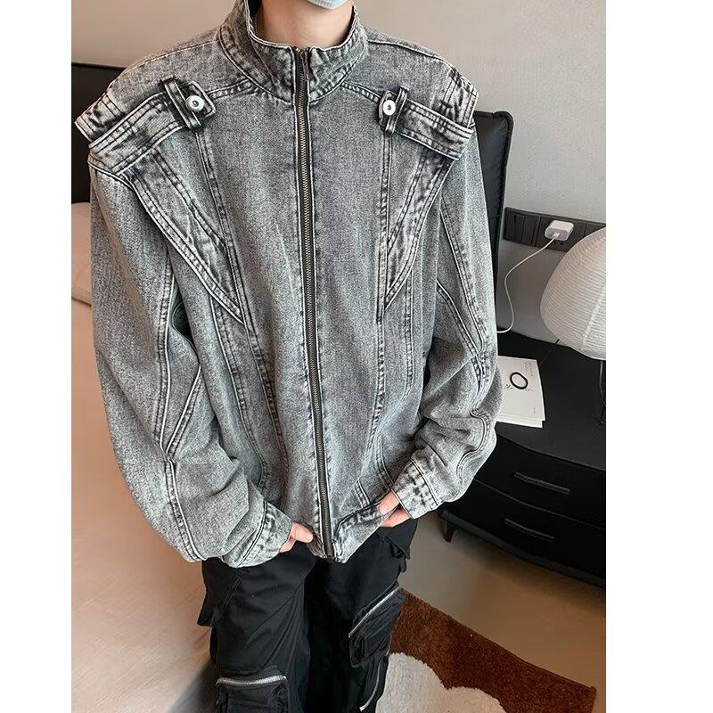 Herren Vintage gewaschene Jeansjacke: Robust, Trendiger Street Style