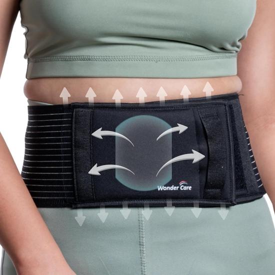 Wonder Care Polyester, Umbilical Black Hernia Belt Pain Relief Support Brace With 1 Removable Compression Pad For Men & Women (Xxl)