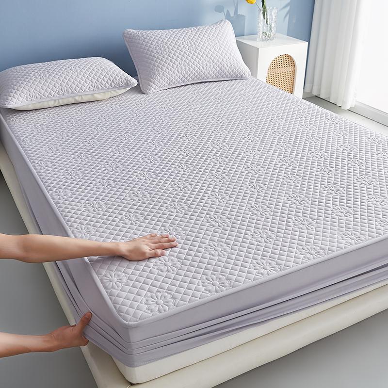 Waterproof Fitted Bed Sheet with Elastic Band Anti-slip Durable Cover Mattress Protector,for Single Double King full Queen