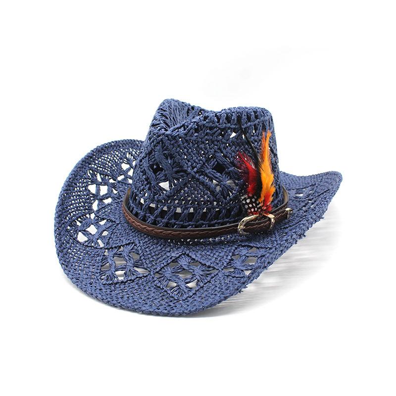 Cowboy Hat Woman, Hollow Ethnic Style Papyrus Western Cowboy Hat, Straw Hat