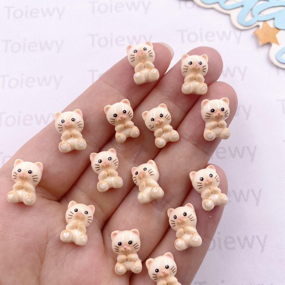 50 vnt. Dervos Kawaii Spalvingi Mini Katės Žuvis Plokščia nugara 2D Animacinis Nagų Dailės Akmuo Pasidaryk pats Papuošalai Albumų Iškarpų Amatai Dekoro Aksesuarai