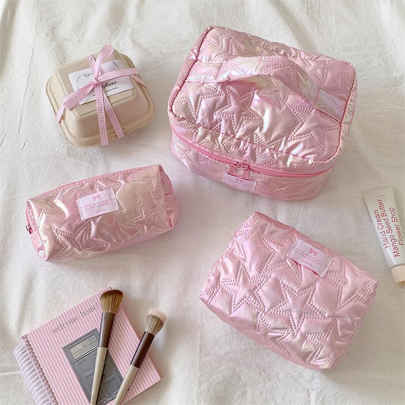 High-Value Star-Shaped Handbag Makeup Bag Cosmetic Bag Large Capacity Toiletry Bag, Portable Travel Essential Storage Bag Gift