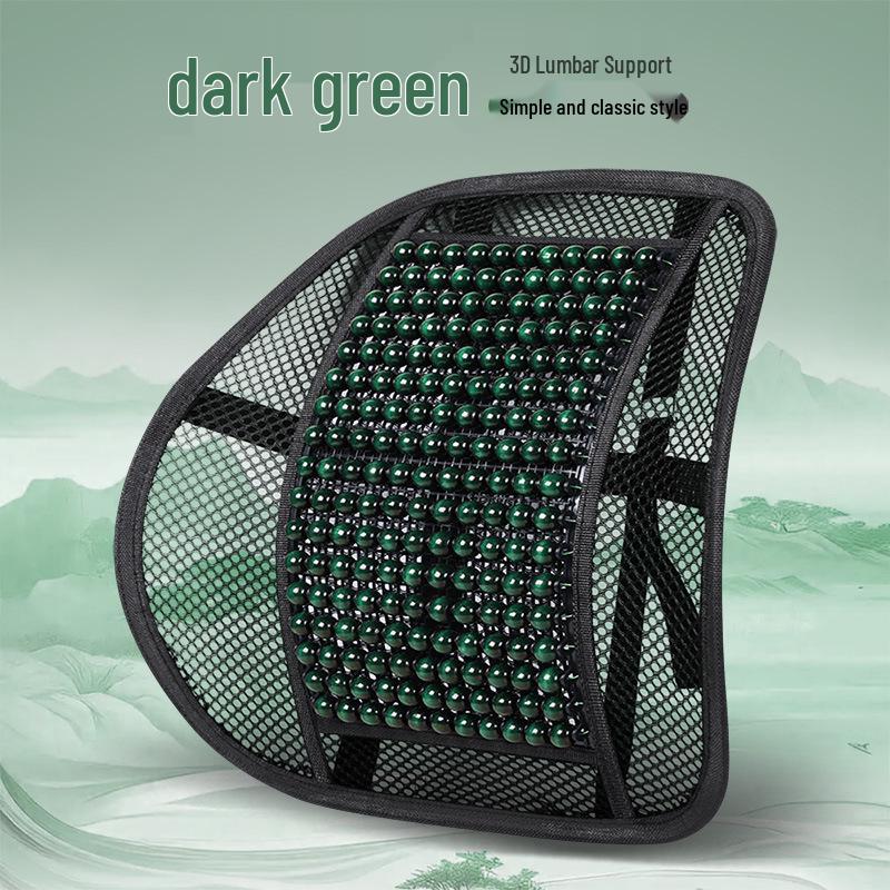 Breathable Car Lumbar Support Cushion with Wood Beads for Summer
