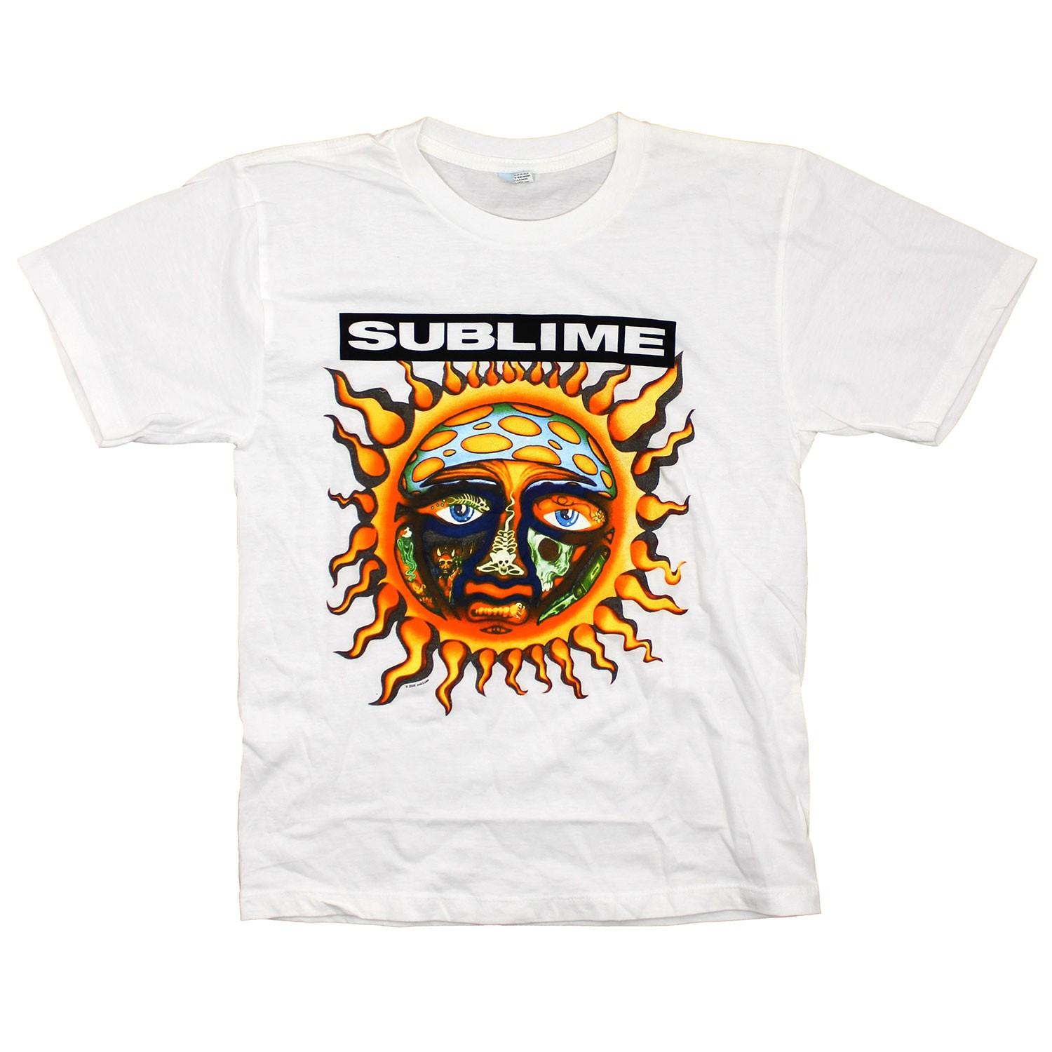 Boys Sublime Sun White Youth Tee Slim Fit T-Shirt Mens Womens Tees Top Youth White L