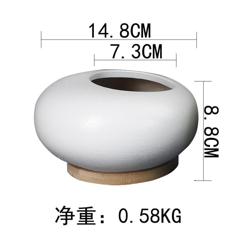 Ceramic Flower Pot Retro Creative Flower Pot Green Plant Flower Device Desktop Flower Pot Succulent Simple Ins Matte Pot Table Decoration as shown in the picture