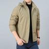 Men's Fleece Jacket Hooded Casual Blue Middle-aged Thermal Jacket
